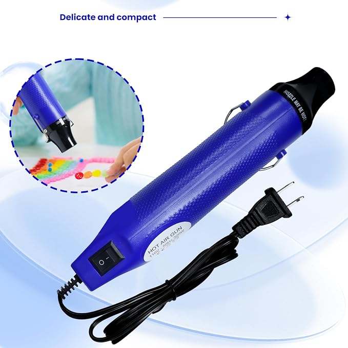 Heat Gun For Crafting, Mini Hot Air Gun For DIY Crafts,Heating Gun,Portable Heat-Gun Tool For Embossing Shrink Wrapping Drying Paint (Blue)
