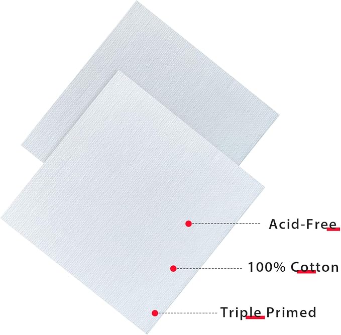 AUREUO Mini Stretched Canvas - 5x5 Inch/24 Pack - 2/5 Inch Profile Tiny Square Canvas Boards for Painting - Art Gift Set Bulk Pack Canvases for Acrylic Halloween Painting & Craft
