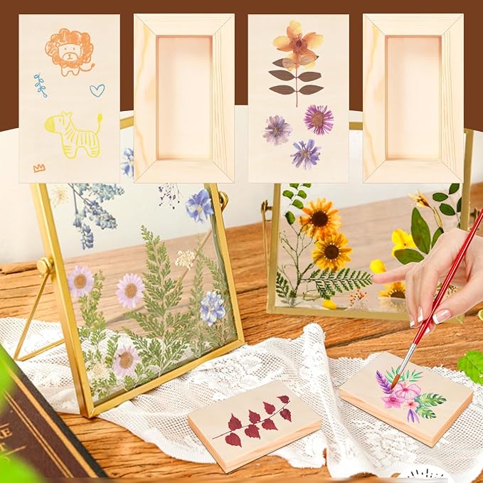 FSWCCK 10 Pack 3 x 5 inch Wood Panel Boards, Unfinished Wood Canvas Panels for Crafts, Painting Canvas, DIY Art Projects, Pouring, Arts Use with Oils, Acrylics