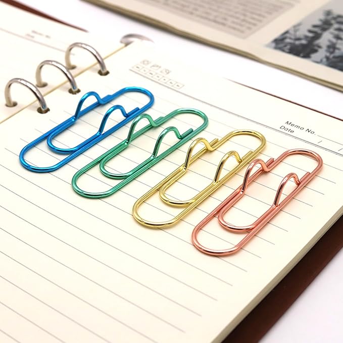 12-Pack Pen Holder Clips for Notebook, Journal and Planner | Paper Clip Pen Holder for Notebook, Holds Pens Under 0.5 Inch Thick, Office and School Supplies for Planners and Journals