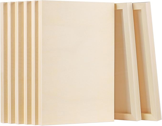 Aodaer 8 Pack Wood Panels 8 x 12 Inch Wooden Panels Canvas Unfinished Craft Wood Boards Panels for Art Crafts Acrylic and Oil Painting Pouring DIY Projects