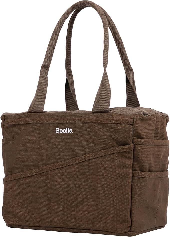 Soolla Studio Bag: Art Supply Storage Organizer & Pottery Tool Bag, Washable Tote, Yarn Bag, Crochet, 30 Pockets, 15+ Colors
