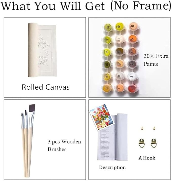 ZRIZQ Paint by Numbers Kit for Adults Beginner,Flowers 16x20