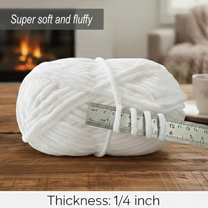 4 * 3.5Oz Soft Velvet Yarn Chenille Yarn for Crocheting and Knitting – Light Bulky (93 Yards/100g) - Microfiber Polyester - Yarn for Blanket Amigurumi Weaving Crafts (Pastel, 4 Pack)