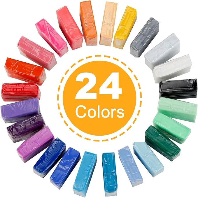 CiaraQ Polymer Clay Kit, Mini Modeling Clay Set | for Kids/Beginners/Artist, 24 Colors