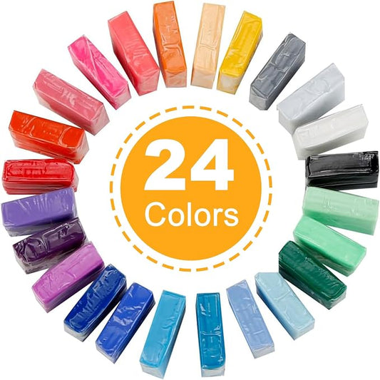 CiaraQ Polymer Clay Kit, Mini Modeling Clay Set | for Kids/Beginners/Artist, 24 Colors