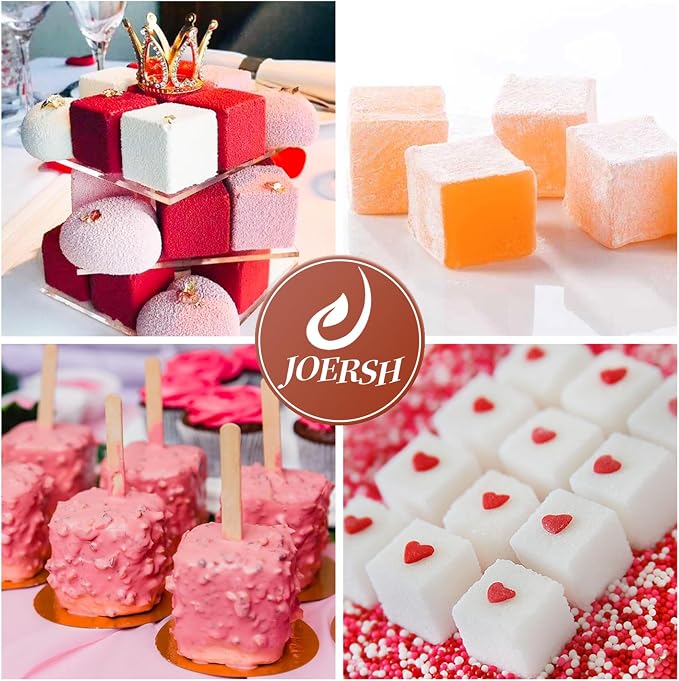 JOERSH Cube Cake Silicone Mold, 2 Pack, 1.2" x 1.2" x 1.2", 30-Cavity