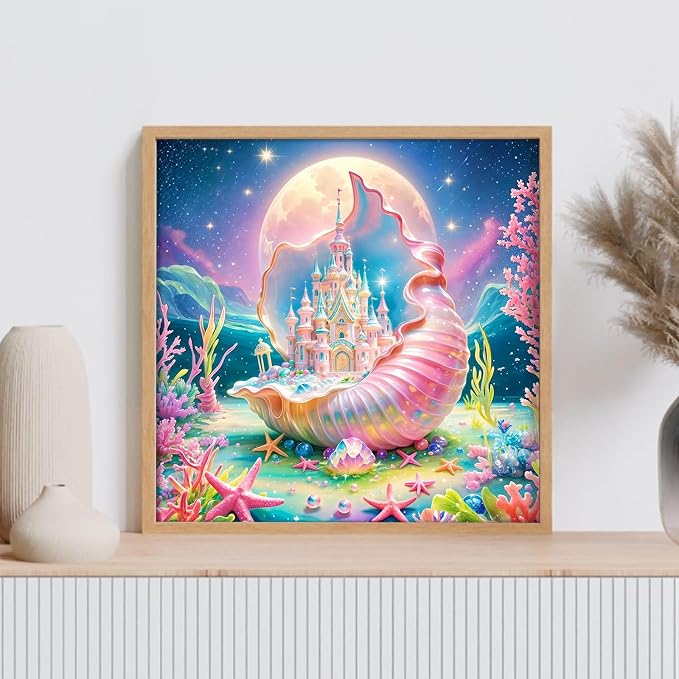GEEHEIY Diamond Art Kits for Adults, 5D Fantasy Castle Diamond Painting Kit
