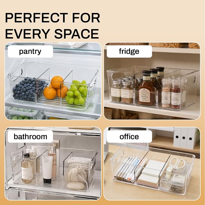 Mpotmiy 10-Pack Pantry Organizers and Storage, Clear Fridge Organizer Bins