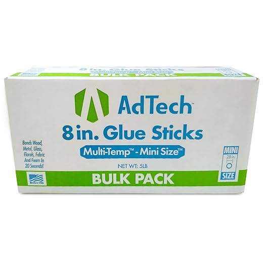 AdTech 8-Inch Mini Hot Glue Sticks, Clear | Multi-Temp, Strong Bonding Adhesive for Crafting, DIY & Repairs | Works with All Mini Glue Guns | Made in the USA