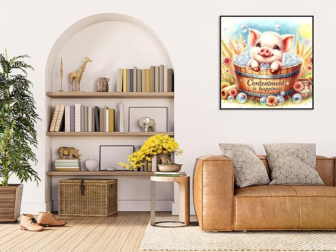 Benjenes Pig Diamond Art Kits for Adults, Cute Diamond Painting