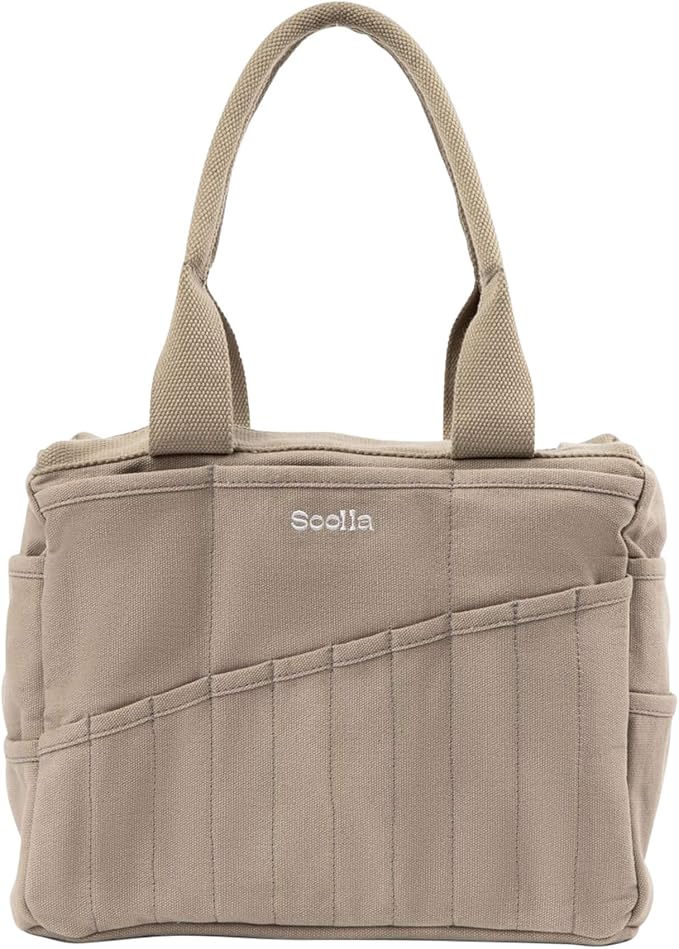 Soolla Studio Bag: Art Supply Storage Organizer & Pottery Tool Bag, Washable Tote, Yarn Bag, Crochet, 30 Pockets, 15+ Colors
