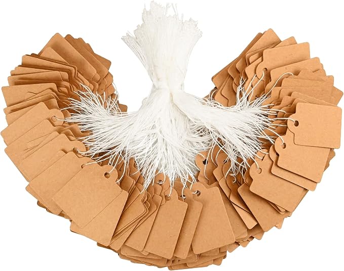600 Pack Kraft Gift Tags with String Attached Marking Display Labels