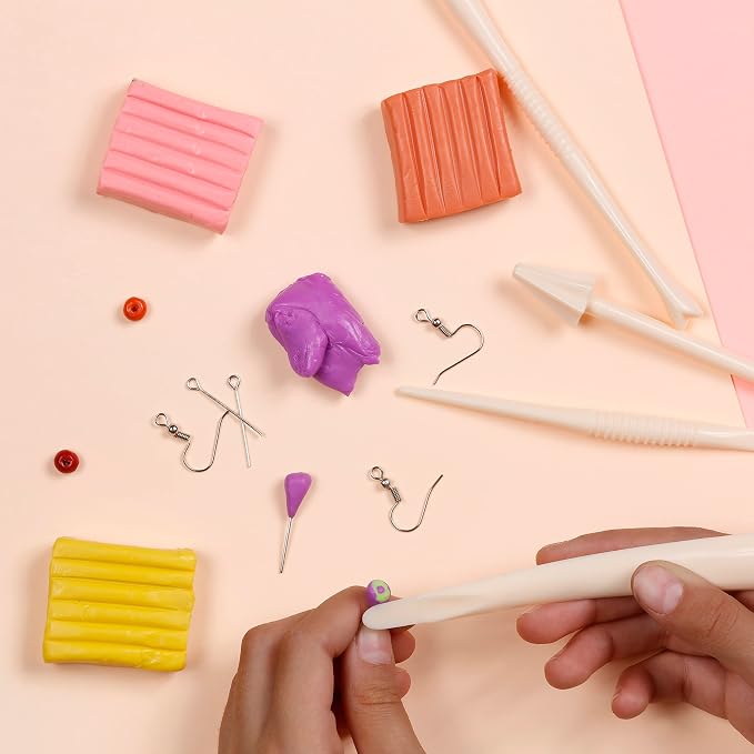 Incraftables Polymer Clay Kit – 24-Color Non-Toxic Oven-Bake Clay Set with Tools, Cutters, Molds, Jump Rings & Keychain Rings for Jewelry, Miniatures & Sculpting