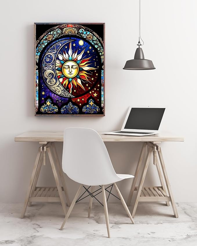 Diamond Art Kits for Adults Sun and Moon Diamond Painting Kit 12x16in