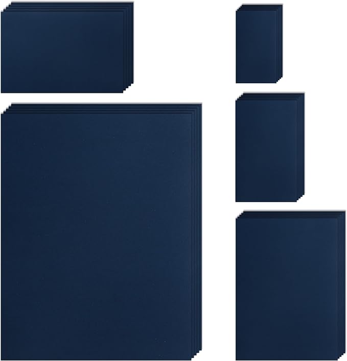 Silunkia 500 Sheets Navy Blue Cardstock 5 Assorted Size 75lb