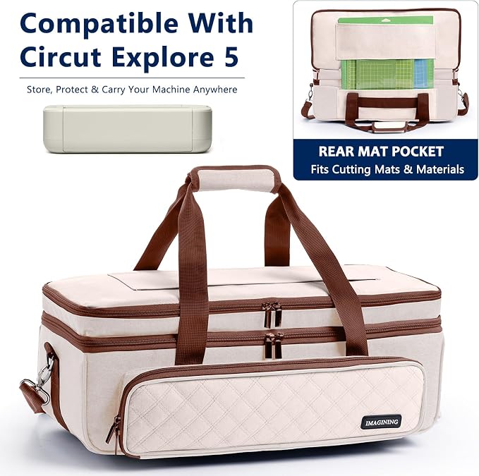 Double Layer Carrying Case with Cutting Mat Pocket & Accessories Storage
