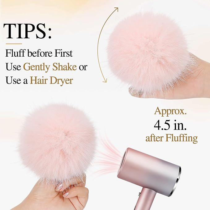 20 Pcs Fluffy Faux Fur Pom Poms for Hat, Craft Supplies, 10 Dark Colors