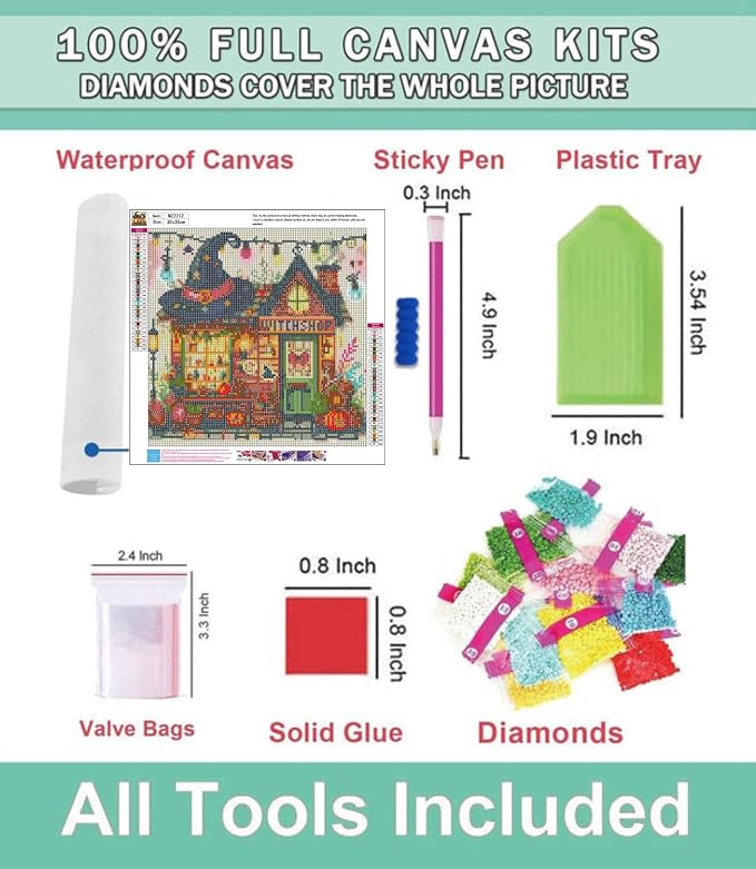 Lophomie Halloween Diamond Art Kits for Adults, 5D Diamond Painting Kits