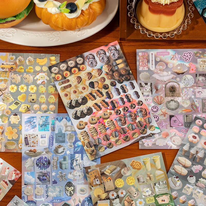 Japanese Retro Sticker Book, 800 Cartoon Stickers Book with Art Coated Paper Creative Activity Stickers for Adults, DIY Scrapbooking Phone Cases Laptops Party Gifts (Maple Story)