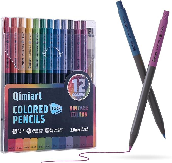 languo Mechanical Colored Pencils, 12PCS Vintage Colors with Sharpener