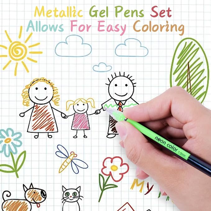 60 Colors Glitter Gel Pens, Colored Gel Pens Set for Coloring, Fine Point Gel Pens Colored Set for Adult Coloring Books, Journal Pen Markers for Journaling Supplies, Writing Drawing Taking Office Home