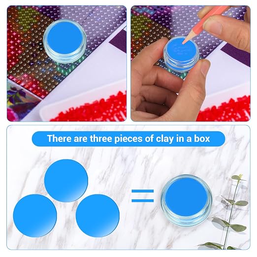 30 Pcs Wax Glue for DIY Diamond Painting, 10 Pack Diamond Art Wax with Storage Box, Diamond Painting Embroidery Accessories for Adults