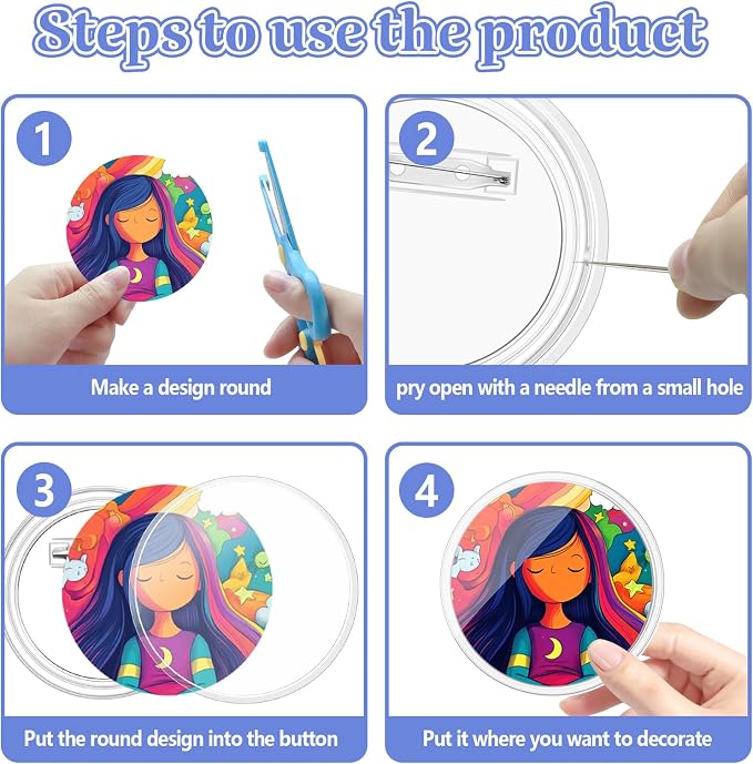Bignc 3 Inch Clear Acrylic Button Pins - 20 Pack DIY Custom Design Buttons,Pin Backs & Blanks for Sublimation, Crafts,Photo Badges for DIY Gifts & School Projects,Teams, Events Badges (3 Inch)