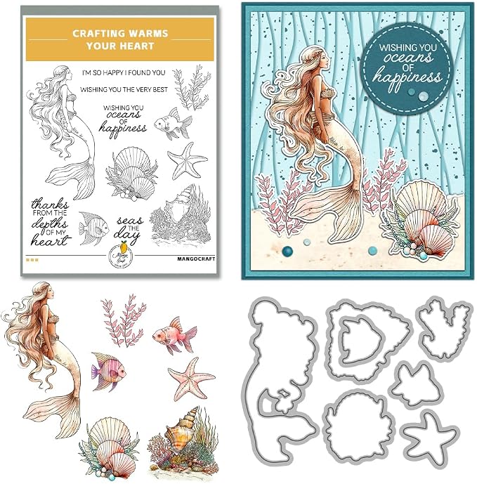 Clear Stamps and Metal Cutting Dies Set for Card Making Scrapbooking, DIY Craft Stamps and Dies Kit for Journaling, Albums, Greeting Cards, Holiday Cards, Birthday, Christmas (YX1998)