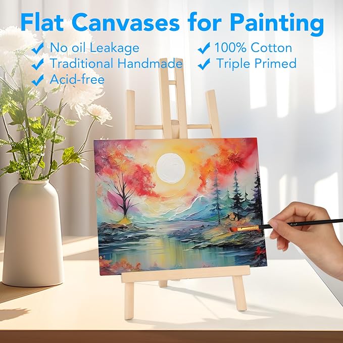 ESRICH 70 Pack 8x10 Primed Canvas Boards Bulk for Acrylic Painting | Blank Cotton Acid-free Surface, Gesso Primed for Oil, Watercolor. Painting Supplies for Classrooms, Paint Parties and Homes