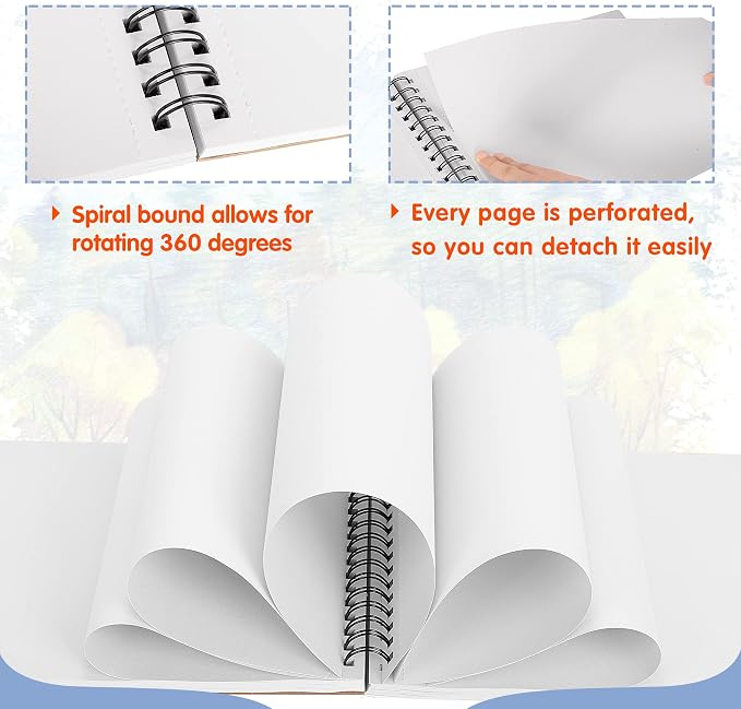 FIXSMITH 9"X12" Sketch Book, 100 Sheets, 68 lb/100gsm Sketchbook, 2 Pack | Acid Free Drawing Paper | Top Bound Artist Sketch Pad | for Kids, Beginners, Artists & Professionals | Bright White