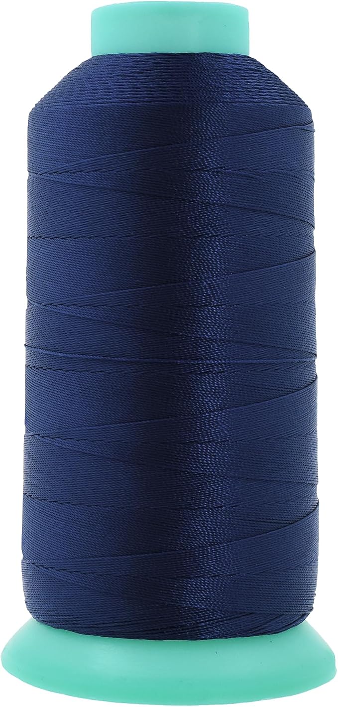 Mandala Crafts Size 92 280D T90 Navy Blue Bonded Nylon Thread, 1100 YDs
