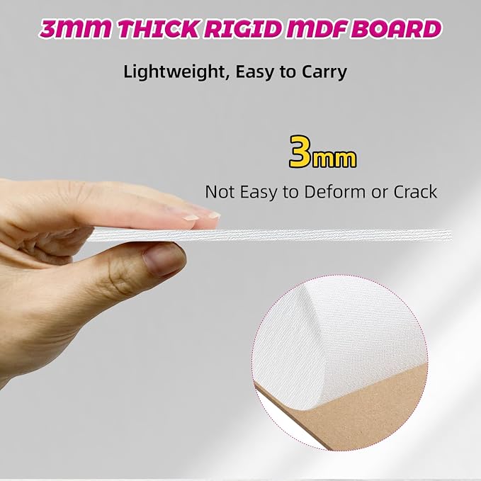10 Pack 12"x16" Canvas Panels 100% Cotton for Acrylics & Oils | Gesso Triple Primed, Acid-Free & Non-Toxic, Art Painting Supplies for Gifts, Canvas Boards Ideal for Kids, Adults & Artists