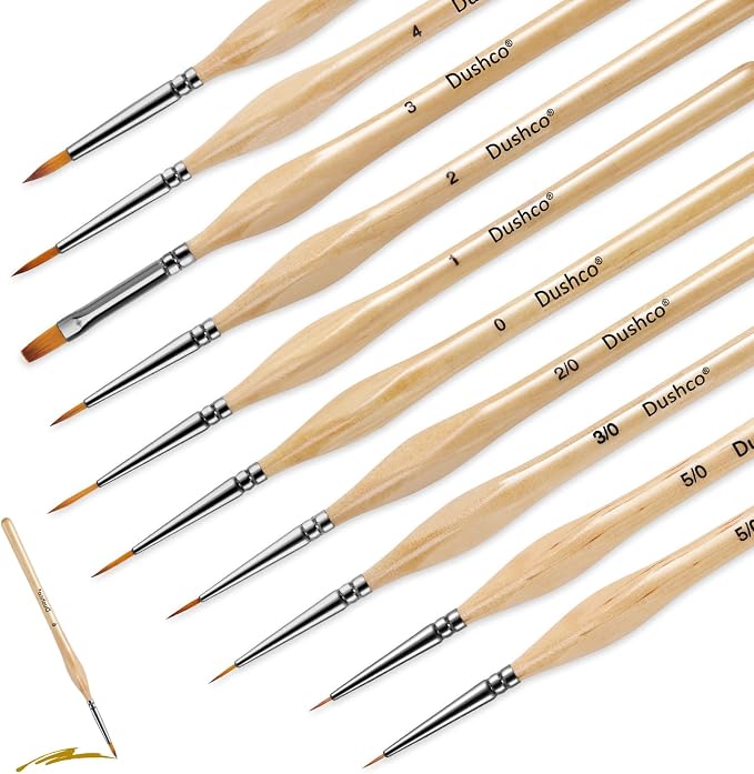 Small Paint Brush Set, 10 pcs Thin Paint Brushes for Fine Detailing