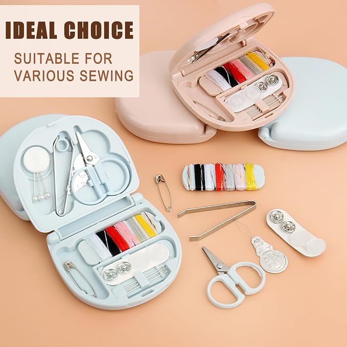 8 Pack Mini Sewing Kits, Compact Travel Emergency Sewing Set with Threads, Scissors, Needles, Portable Repair Supplies for Beginners, Hotels, Travel, Charity