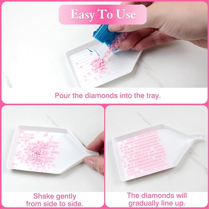 6 PCS Plastic Diamond Painting Bead Sorting Trays – Durable Craft Accessories for DIY Diamond Art, Nail Art & Phone Decoration (Pack of 2)