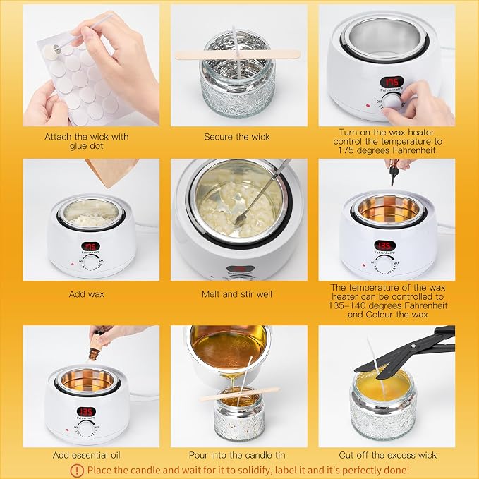 WITOROR Candle Making Kit, Scented Candles Making Kit for Adults DIY | Candles Making Kit Supplies with Digital Soy Wax Melt Warmer Candle Making Complete Kit for Adults Beginners Starters