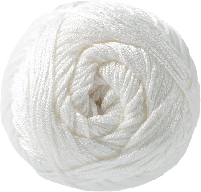 Loops & Threads Silky Soft Yarn - Yarn for Knitting, Crochet, Weaving, and Arts & Crafts - White, Bamboo, 3.5 oz