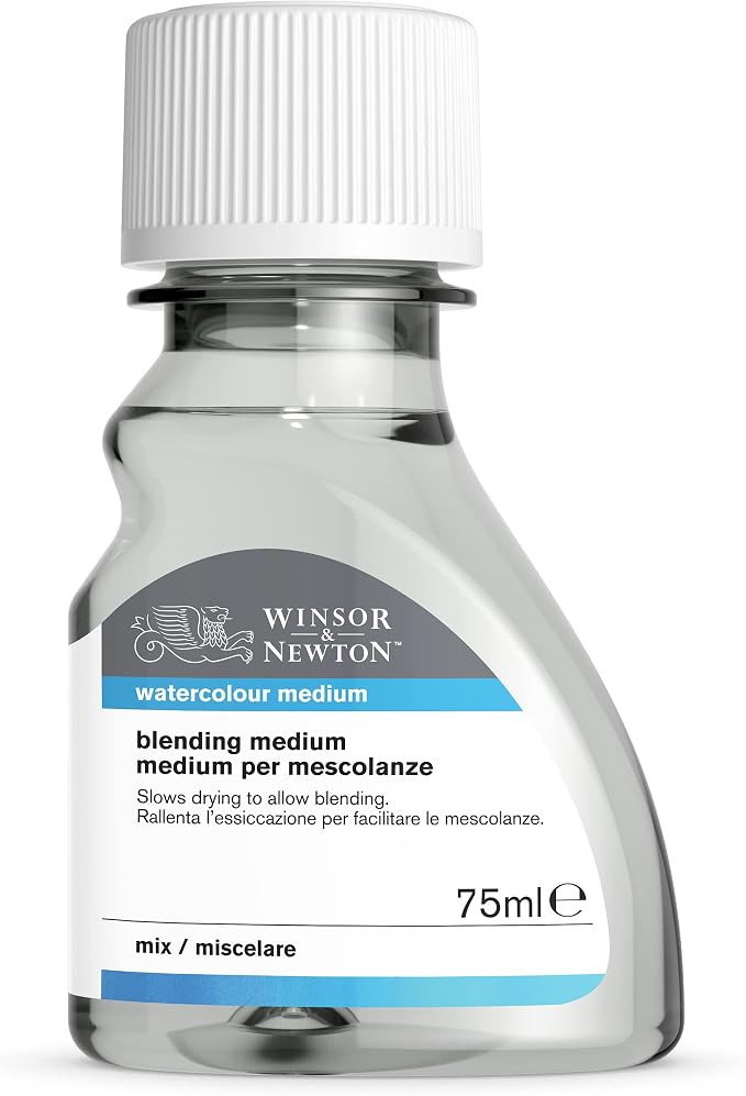Winsor & Newton Watercolor Medium, Blending Medium, 75ml Bottle | Slows Drying, Maximizes Working Time of Watercolors, Achieve Smoother Blends, Work Colors Into Each Other