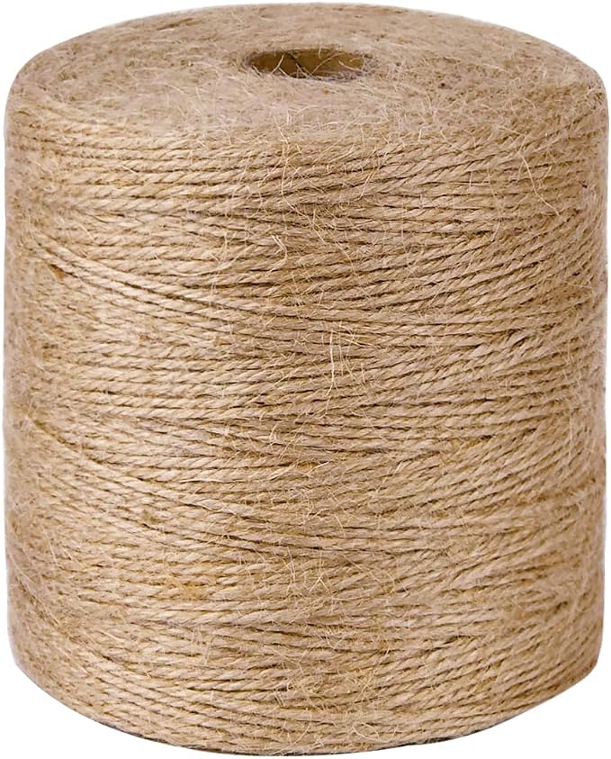 PerkHomy Natural Jute Twine 1800 Feet Long Twine String for Crafts Gift Wrapping Packing Gardening Crochet Knitting Macrame Decor (1800 FT * 2mm (3Ply))
