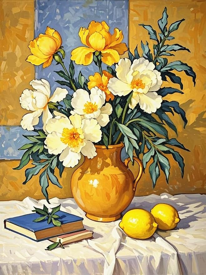 ZRIZQ Flowers Paint by Numbers Kit for Adults Beginner,Vintage,16x20