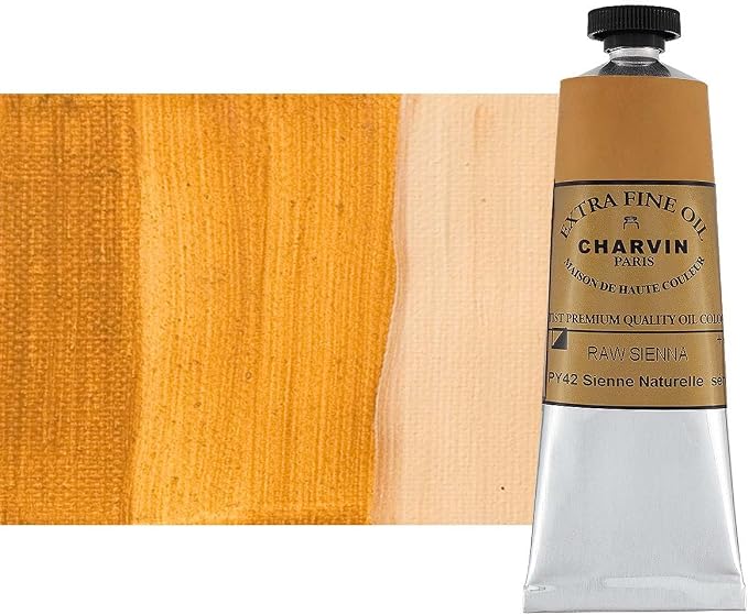 Charvin Extra Fine Oil Paint, Raw Sienna 60 mL - Triple-Milled, Rich Texture, Poppy Oil-Based, Light-Fast, Handmade, Archival Quality