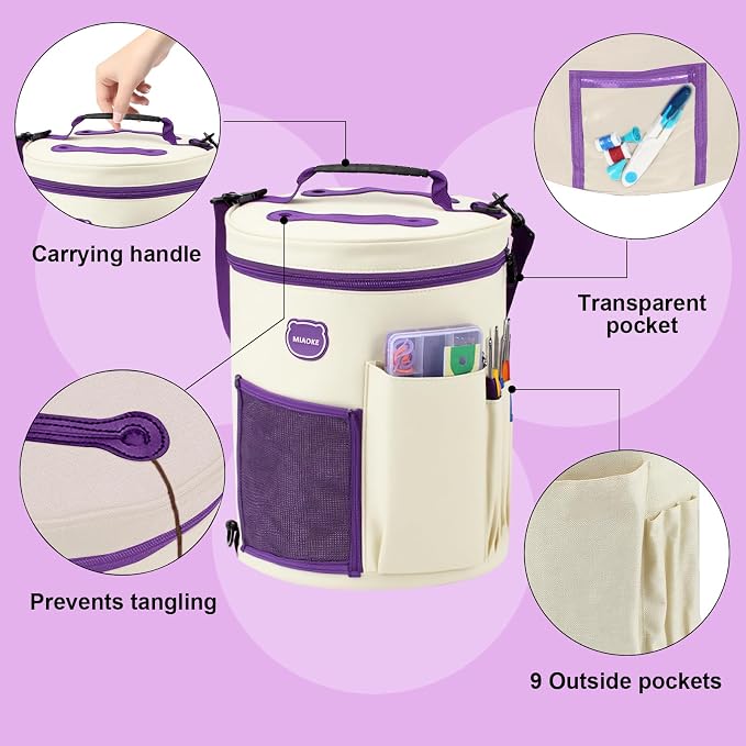 79Pc Crochet Kit, Crocheting Starter Kits with Waterproof Bag & Accessories