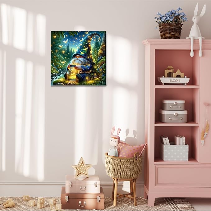 Gnome Paint by Numbers Kit for Adults Beginner, Paint by Numbers 10x10 Inch | Books Framed Paint by Numbers with Easel, Acrylic Painting by Numbers, DIY Arts and Crafts for Gifts or Home Decor