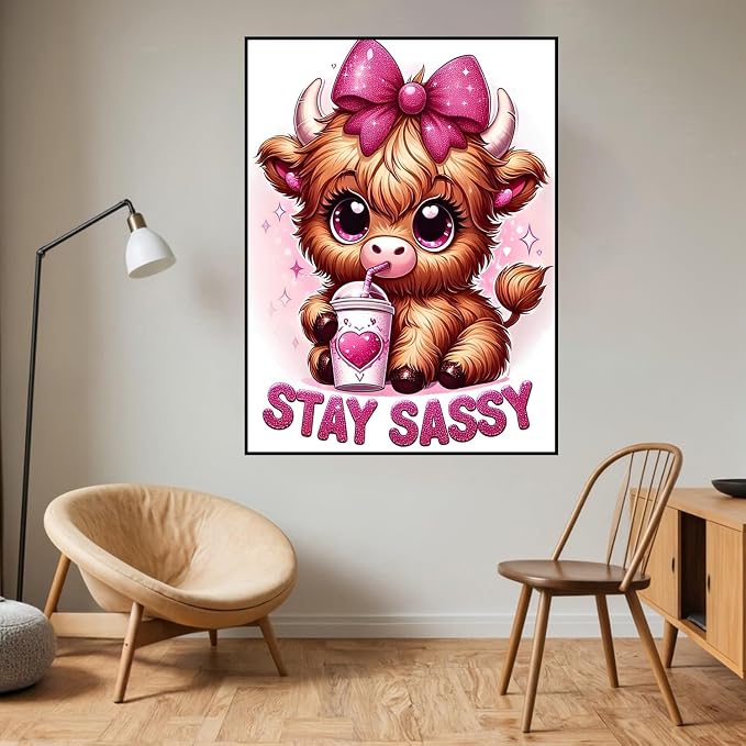 HHMATITS Cow Diamond Art Kits for Adults - Diamond Painting Kits 12x16Inch