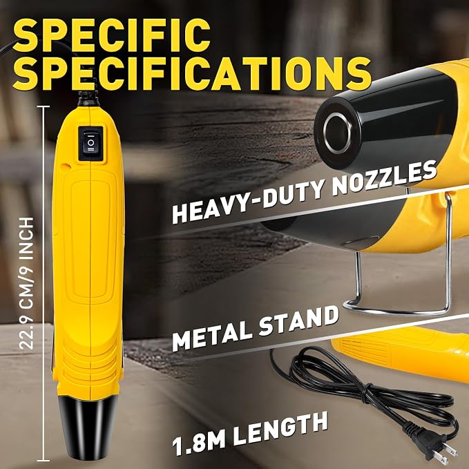 haisstronica Dual Temperature Mini Heat Gun, 350W, 482°F/752°F, 110V Corded