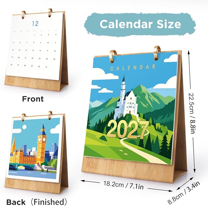 Lnjsipam Paint by Numbers Calendar 2027 - Landmark Paint with Number Kit | Landmark Paint by Numbers Calendar, Easy DIY Calendar, Unique Gift for New Year, Landmark Paint by Number Kit for Adults