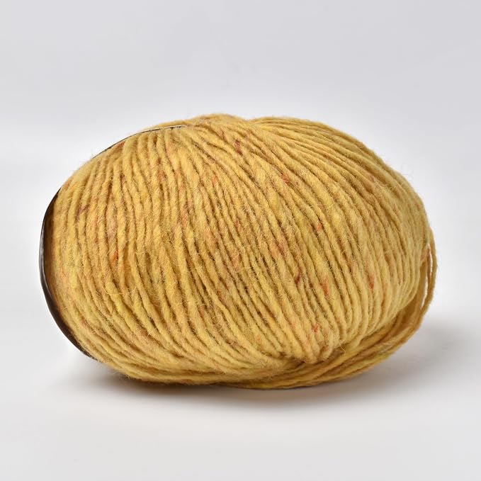 Rustic Tweed Wool Yarn, 1oo% Australian Wool, DK, 4 Skeins 200g/656yds (3165 Autumn Ochre Fleck), Colorful Tweed Yarn | Cozy Wool Texture | Refined Everyday Knits