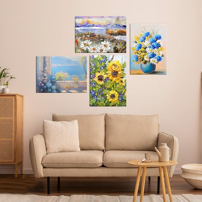 ESRICH Stretched Canvas for Painting, 5 Pack 8x10 Canvas Value Pack, Primed Acid-Free Cotton Blank Canvas, Paint Canvases for Oil & Acrylic Paint.