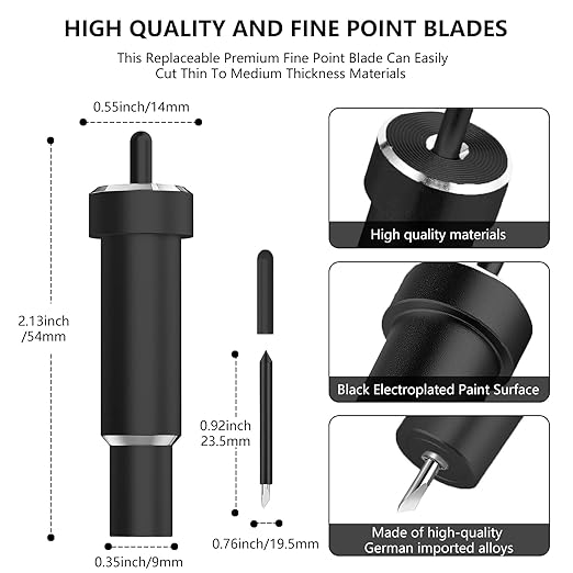 Deep Cut Blade for Maker 3/4/Maker/Explore 3/4/Air 2/Air/One/Venture,60° Deep Point Blade and Housing for Cutting Metallic/Genuine Leather, Craft/EVA Foam, Aluminum Foil, Magnetic Sheet,Etc